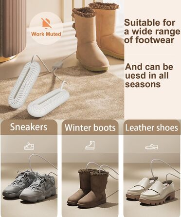 Scienbeauty Electric Shoe Dryer with Intelligent Timer, Shoe Warmer, Effectively Eliminates Odors and Antibacterial, Shoe Dryer for Shoes, Ski Boots, Gloves (EU Plug)