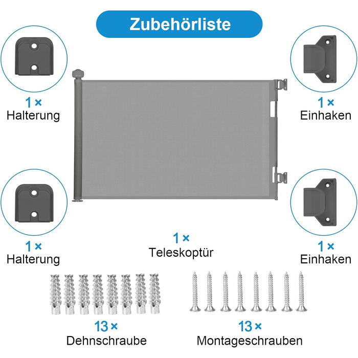 Expandable Baby Gate with Lock - 150cm Wide, 83cm High - Pet & Baby Safety Barrier