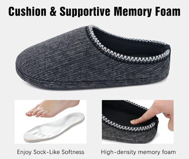 Чоловічі тапочки COFACE з м'якою піною Memory Foam - зручні домашні капці для дому та вулиці (Чорний, 44 EU)