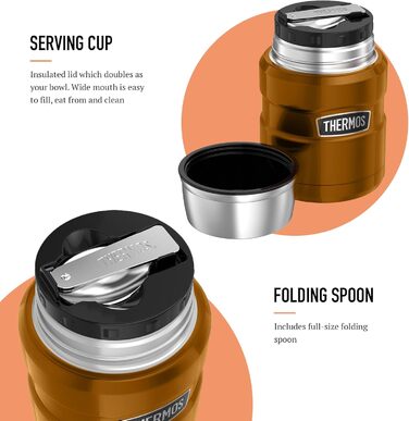 Термос King Thermoskanne / Thermosflasche для їжі, 0.47 л, нержавіюча сталь, червоний (коричневий)