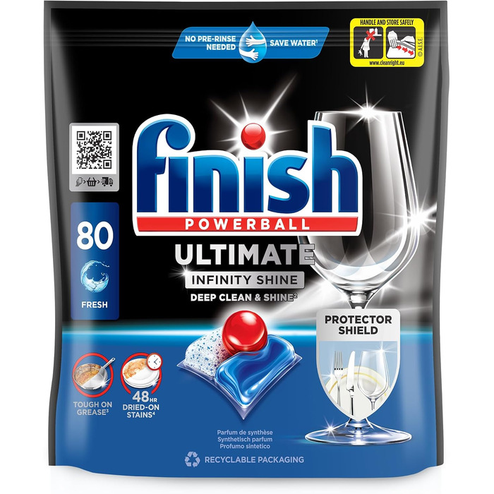 Таблетки для посудомийної машини Finish Ultimate Infinity Shine, економ-упаковка, 80 шт.