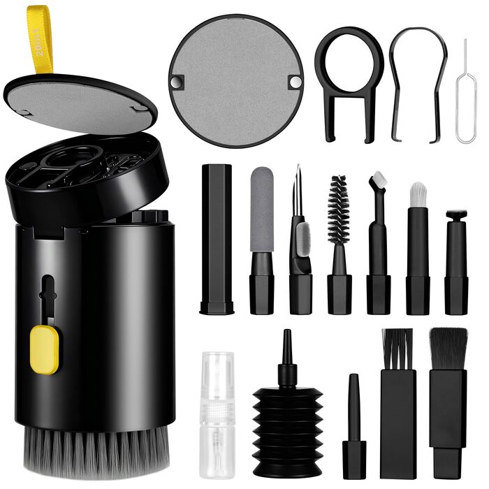 Набір для чищення техніки 20 в 1: клавіатура, навушники, монітор, камера (чорний)