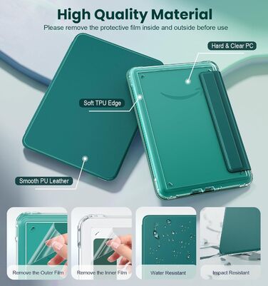 Чохол для Kindle Paperwhite 12 (2024) та Kindle Colorsoft (2024/2025) MoKo з магнітною застібкою, захист від подряпин, авто-сон/пробудження, колір A-Jade Green