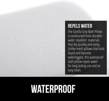 Gorilla Grip Comfort Spa Bath Pillow - Large, Thick, Waterproof Tub Pillow with Head & Neck Support