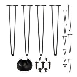 Relaxdays 4-Pack Hairpin Legs with 2 Braces