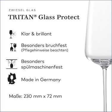 Бокали для шампанського Zwiesel Glas Vervino, 2 шт, кришталеві з мюс'єр-пунктом, тритан, для ігристого вина, виробництво Німеччина