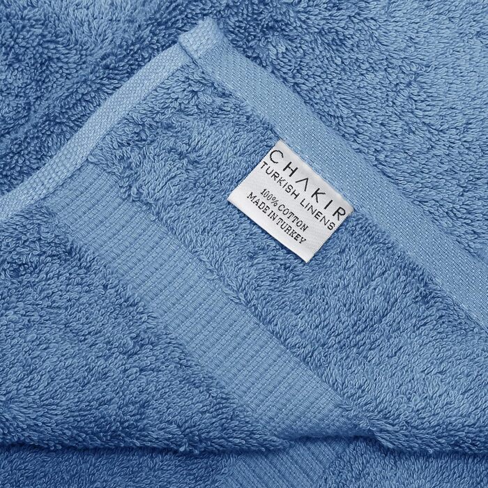 Набір розкішних рушників Chakir Turkish Linens з турецької бавовни, готельна якість, 6 предметів (2 великі рушники, 2 рушники для рук, 2 серветки), колір Wedgewood