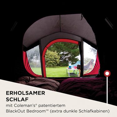 Намет Coleman Blackout для 3-4 осіб, водонепроникний (WS 4500 мм), з тамбуром, іглу, для фестивалів та кемпінгу