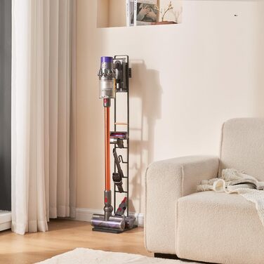 Тримач для пилососа Dyson: V15, V12, V11, V10, V8, V7, V6. Білий/Чорний, для акумуляторних моделей та аксесуарів