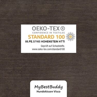 MyBestBuddy Visco Dog Bed M with POSO-Cord fabric, featuring Visco foam and comfort foam flakes, washable at 40°C - Dog bed/Pet bed for small dogs, 70 x 50 cm (80x60 cm, Brown)