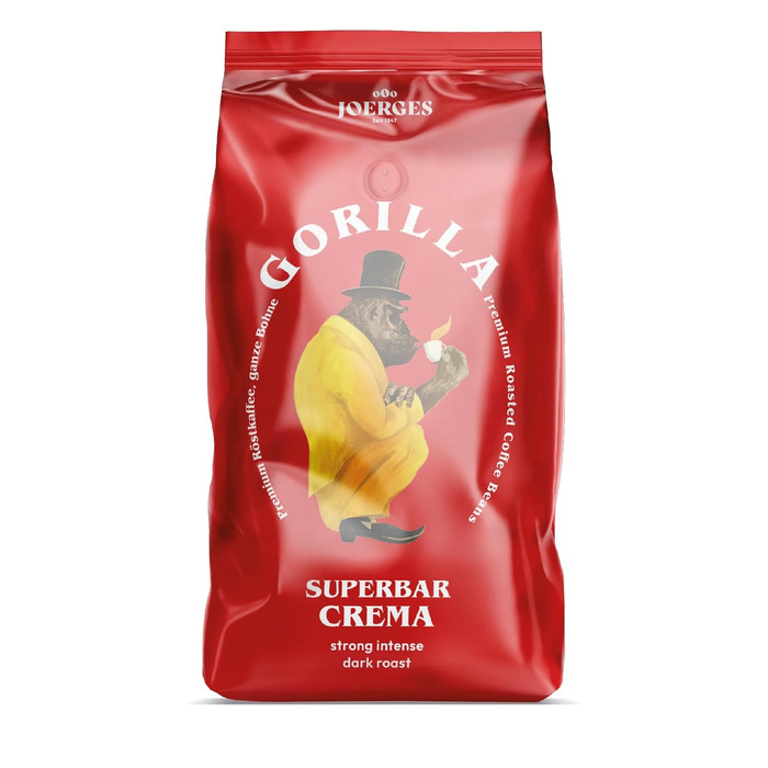 Кава в зернах Joerges GORILLA Super Bar Crema, темне обсмажування, 1 кг (набір 2 шт)
