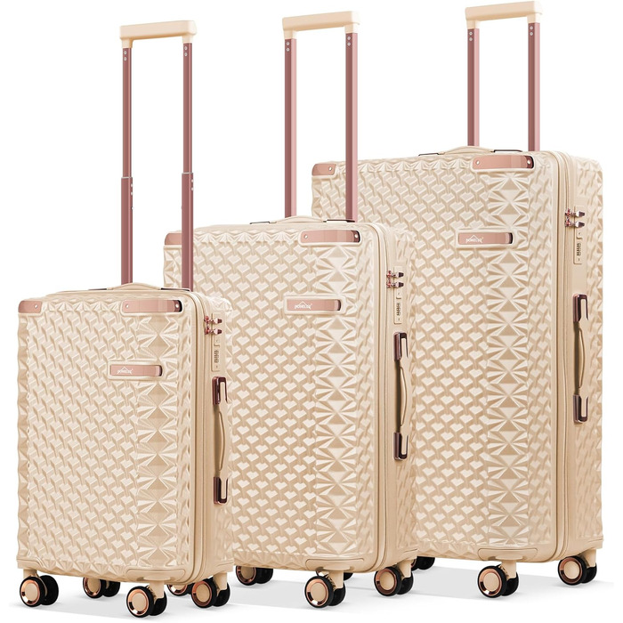 Набір валіз Homelux 3 шт. Бежевий, ABS, Hartschale (твердий корпус), M-L-XL, 1003-beige