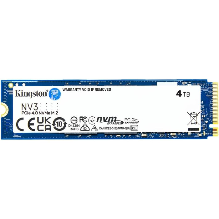SSD Kingston NV3 1TB NVMe PCIe 4.0 M.2 (2280) - 4TB