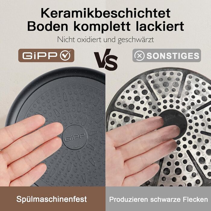 Набір посуду GiPP 22 частини з керамічним антипригарним покриттям (сірий)