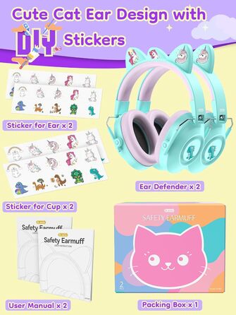 Навушники захисні дитячі Dr.meter SNR 32dB, зелені (2 шт.) - для аутистів, концертів, авіашоу