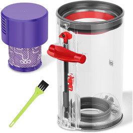 Dyson V10 Dustbin and Filter Replacement Set - Compatible with Dyson Cyclone V10 SV12 (969509-01 & 969082-01)