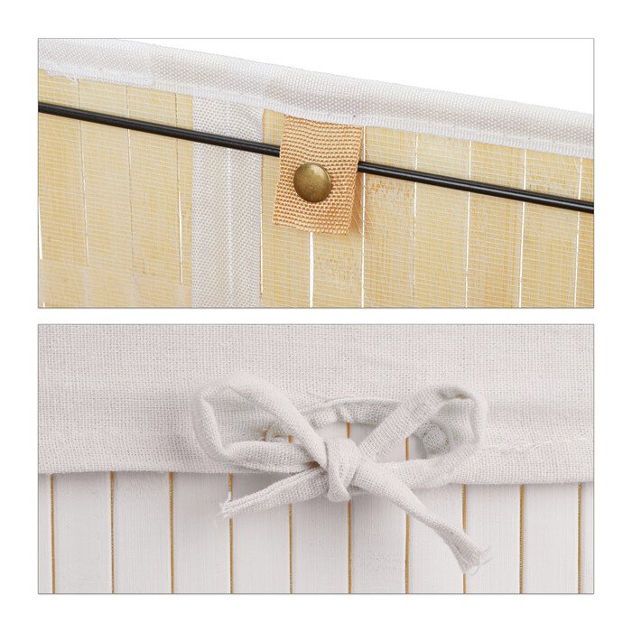 Relaxdays Bamboo Laundry Basket Rectangular