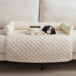 OKYUK Dog Beds Dog Cushion - Sofa Protector, Handcrafted Washable Dog Bed, Dog Cushion, Couch Cushion, Fluffy Dog Mat for Large, Medium & Small (75 x 75cm) (90 x 90 cm, Beige)