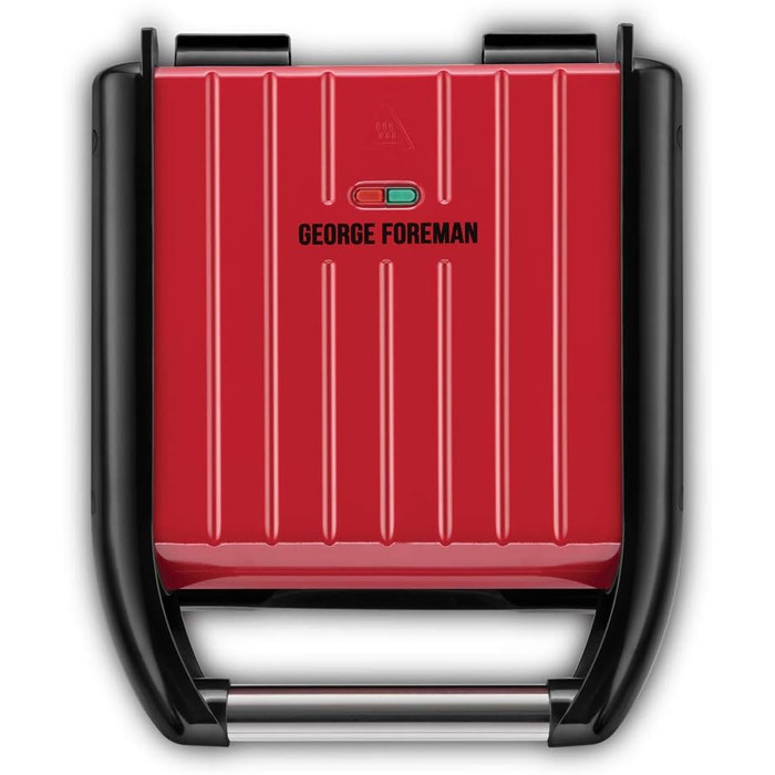 George Foreman Compact Steel Grill & Panini Press - 24x17cm - 3 Portions - Reduces Up to 42% Fat