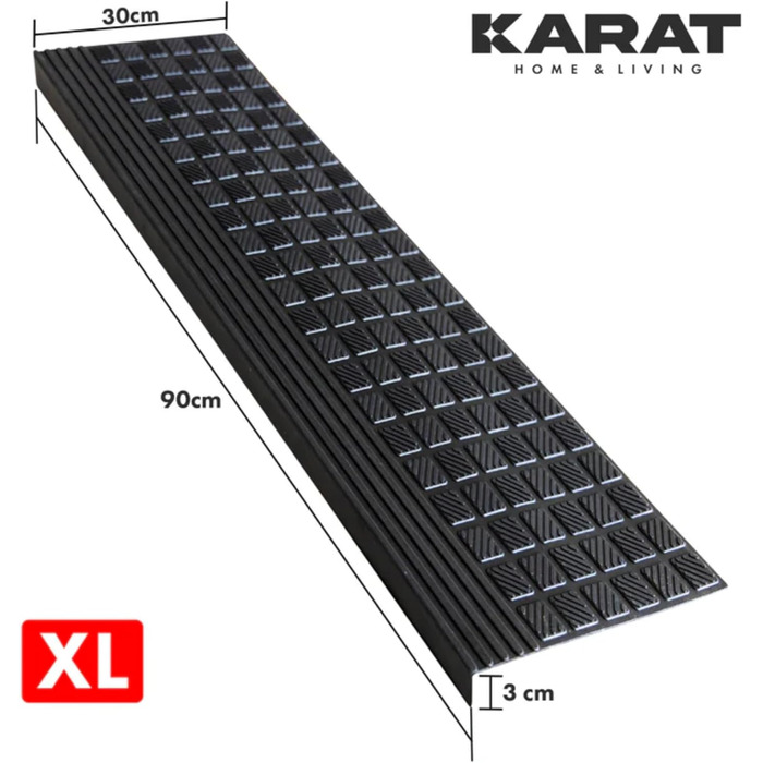 Гумові килимки на сходи KARAT - комплект з 5 шт. - антиковзкі, для вулиці, 30x120 та 30x90 см