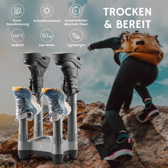 Електричний сушильник для взуття AIRTHEREAL SD20 з озоновою дезінфекцією, таймером та швидкою сушінням - для робочих, гірськолижних черевиків, кросівок та рукавичок