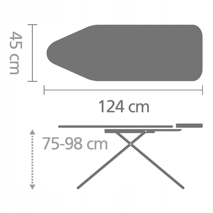 Прасувальна дошка Brabantia стандартна, 124 см x 45 см
