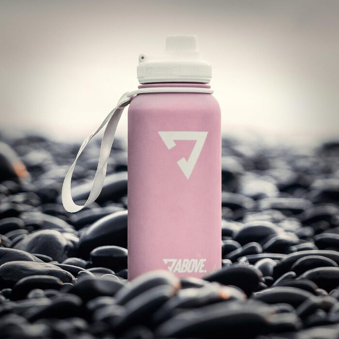 Термофляга сталева 1л ABOVE (Рожева) - BPA-FREE, ізольована, для фітнесу, спорту, подорожей. Зберігає тепло до 12 год, холод до 24 год.