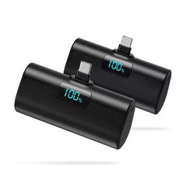 Компактний міні-павербанк Klein 5200mAh з LCD-дисплеєм та USB-C PD для iPhone, Samsung S25/S24, Huawei, iPad — Рожевий