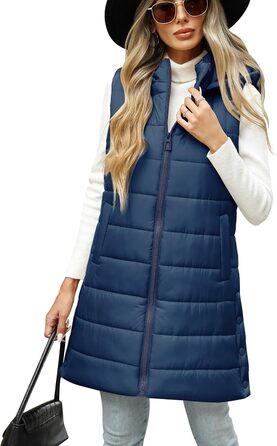 Легка степкова жилетка CTOP з капюшоном для туризму та відпочинку (М, темно-синій)