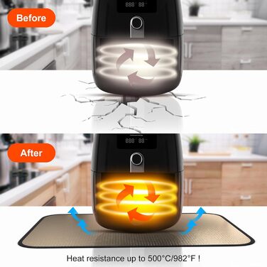 Термостійкий килимок | Силіконовий килимок для захисту від вогню | Килимок під фритюрницю | Килимок під кавоварку | Нековзний, вологостійкий (Коричневий, 40 x 60 см)