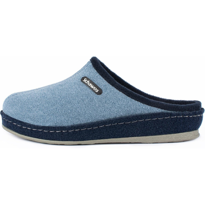 Шкарпетки-домашні жіночі Schawos Lisa з вовни з підкладкою, тепла, з супінатором, неслизька підошва (41 EU, Морський колір)