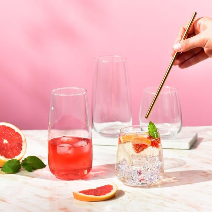 Набір келихів Krosno для білого, рожевого вина та Prosecco, 4 шт., об'єм 650/480 мл, сучасна колекція, ідеально для дому, ресторану та кухні, безпечно мити в посудомийній машині