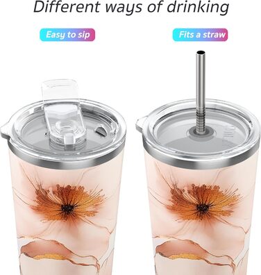 Термос THILY 780 мл з нержавіючої сталі, 2 шт. (Золотий мармур + Синій мармур) – ізольований, для кави та напоїв