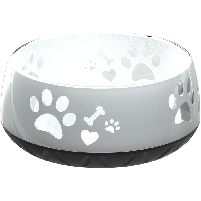 Миска для собак маленьких, середніх та великих порід, нековзна, об'єм 1010 мл, сіра (M)