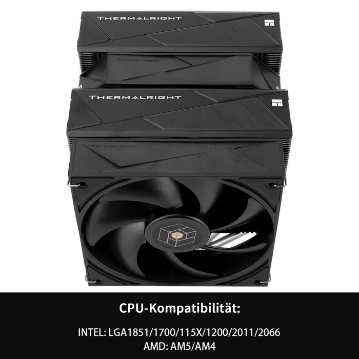 Охолоджувач процесора Thermalright Royal Pretor 130: 6 heatpipes, сумісний з Intel LGA115X/1200/2011/1700/1851 та AM4/AM5