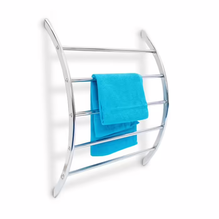 Relaxdays Wall Towel Rack, Steel, 5 Bars