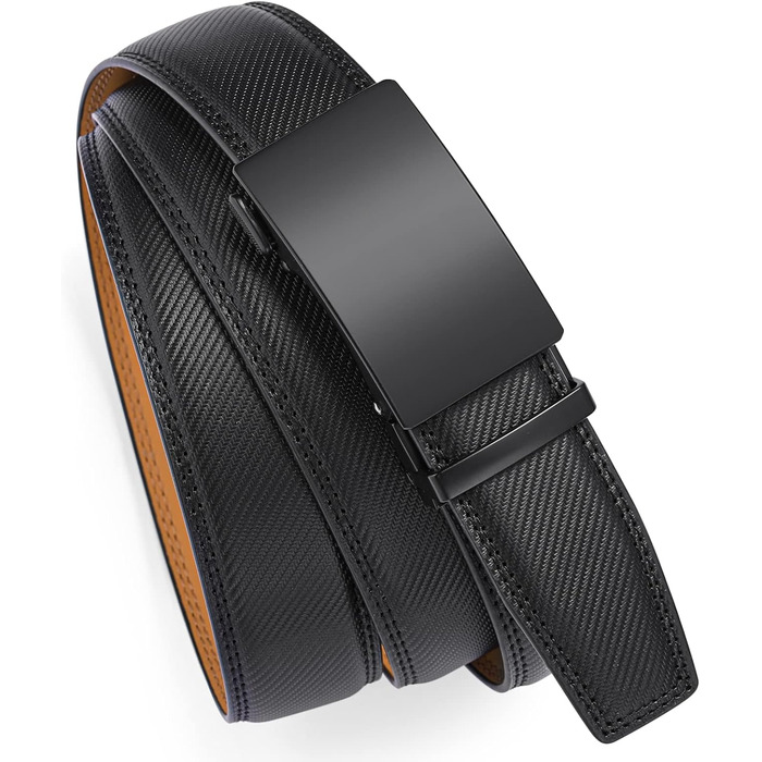 Чоловічий шкіряний ремінь SENDEFN з автоматичною застібкою, ширина 35 мм, регульований розмір 32-38 дюймів (115 см), чорний