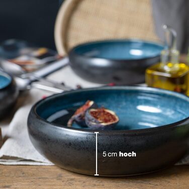 Moritz & Moritz SOLID 4x Soup Bowls, Stoneware, 19cm - Bowl/Dish made of stoneware for soup, pasta, salad or muesli. Soup Bowls (set of 4)