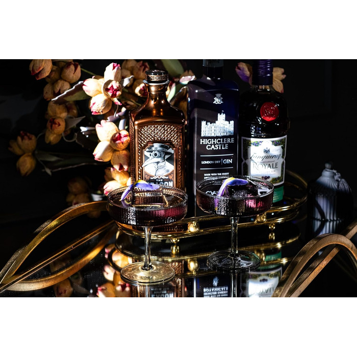 GLASSIQUE CADEAU Набір келихів для коктейлів та шампанського, 4 шт, 200 мл, Art Deco, кришталь, димчасто-сірий