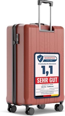 Чемодан великий 100L з TSA замком, жорсткий корпус, подвійні колеса, валіза на колесах (77см, теракотовий)