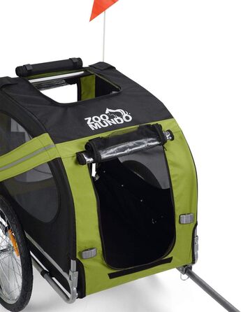 Фарм-причіп Zoomundo для собак: зелений/чорний, срібляста рама