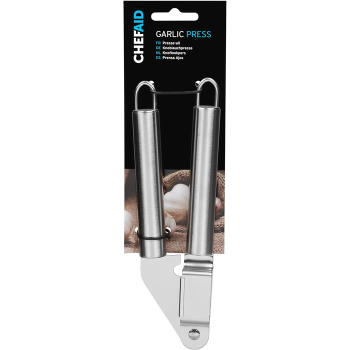 Пресс для часнику та імбиру Chef Aid, нержавіюча сталь, для подрібнення, очищення та нарізання часнику, імбиру, цибулі, миється в посудомийній машині