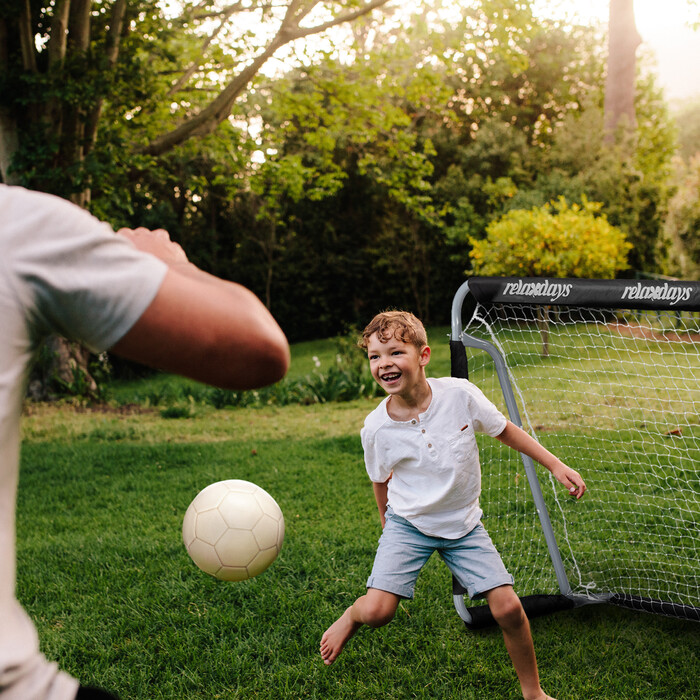 Relaxdays Football Goal Set, 2-Piece, Black