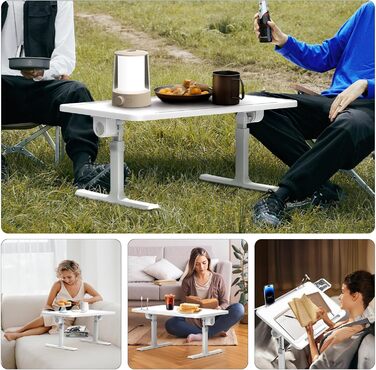 Стіл для ноутбука в ліжко Huracan, регульований, портативний, 60x40 см, чорний