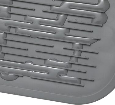 Силиконова килимок для сушіння посуду - килимок для посуду, BPA-free, стійкий до високих температур, неслизький, сірий, 92 x 52 см