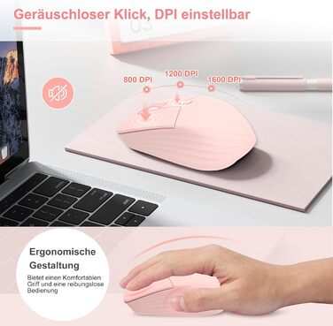 Leadsail FA98 Бездротова Механічна Клавіатура та Миша, 98 Клавіш, QWERTY, Рожевий Колір, 1600 DPI для PC, MacOS, Windows