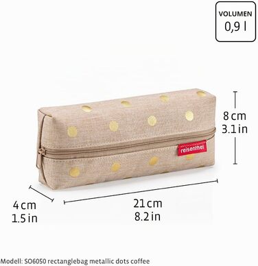 Подарунковий набір косметичок reisenthel Beautycase: косметичка та прямокутна сумка Metallic Dots Coffee (17x18x17 см та 21x8x4 см)