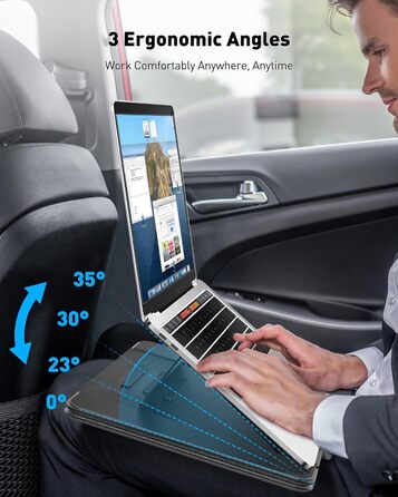 Зручний лапдеск AboveTEK для ноутбука: ергономічний, з антиковзким покриттям, захистом від нагріву та вбудованим ковриком для миші. Ідеально для роботи в ліжку, на дивані та в подорожах (чорний)