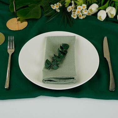 INFEI Linen-Blend Napkins, Solid Color, 40 x 40 cm, for Easter Parties, Events, and Home Use, 12 Pieces (Lime Cream)