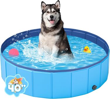 YSJILIDE Dog Pool, 160 x 30CM Dog Pools for Small, Medium & Large, PVC Foldable Splash Pool for Children for Abrasion-Resistant & Non-Slip (M-100)